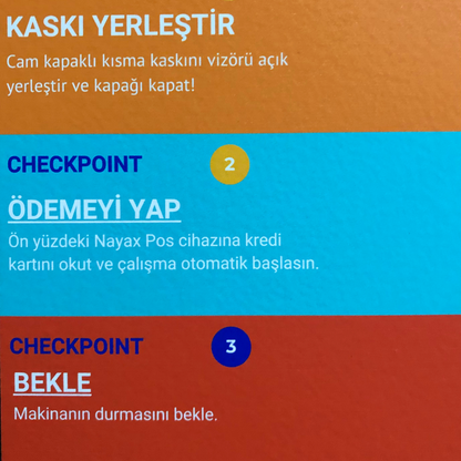 KASK TEMİZLEME MAKİNESİ NAYAX POS ODEME SİSTEMİ İLE